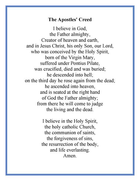 Apostles Creed Prayer