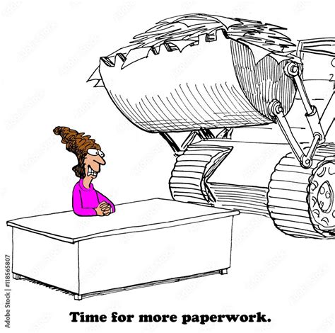 Business Cartoon About Too Much Paperwork Stock Illustration Adobe Stock