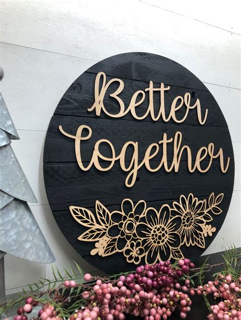 Better Together Wooden Sign Farmhouse Decor Anniversary | Etsy
