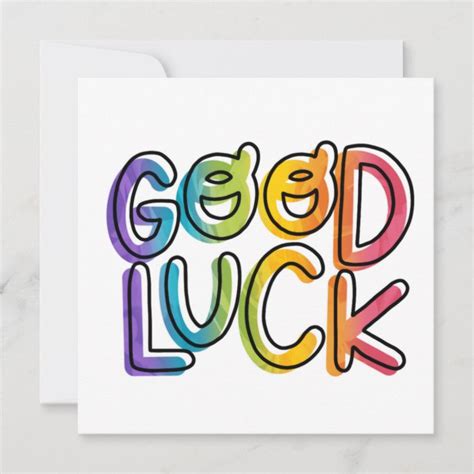 Good Luck Lucky Rainbow Gradient Wish Holiday Card Uk
