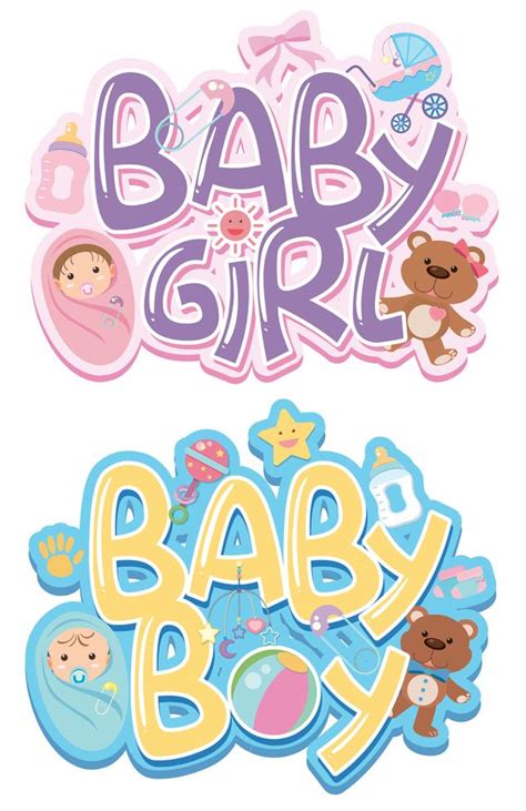 Set Of Baby Sticker 605311 Vector Art At Vecteezy