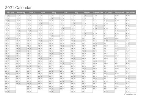 2021 Excel Calendar With Week Numbers Calendar 2021 With Weeks Number