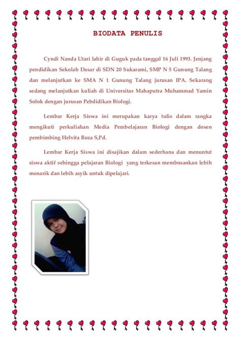 Contoh Profil Penulis Buku - Dunia Belajar