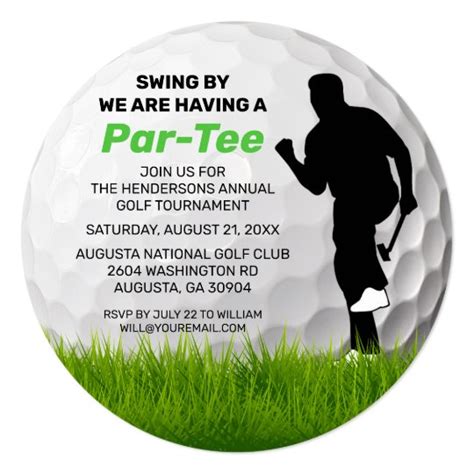 Golf Theme Golf Course Retirement Event Invitation