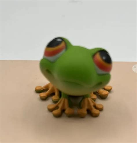 Littlest Pet Shop Green Tree Frog 50 W Orange Gradient Eyes And Red