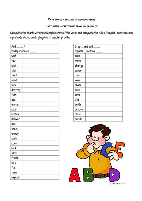 Spelling Past Simple Regular Verbs Worksheet