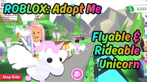 Roblox Adopt Me Flyable And Rideable Unicorn Youtube