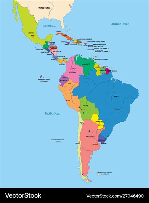 Latin America Map Labeled Countries Michael Arntz