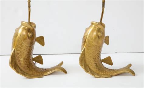 Satin Brass Koi Fish Lamps