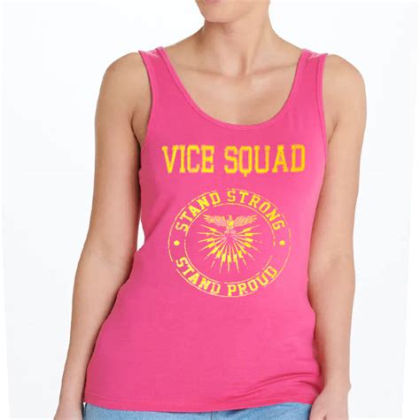 Womens Vice Squad Eagle Cop Pink Stand Strong Vest Tank Top Vice