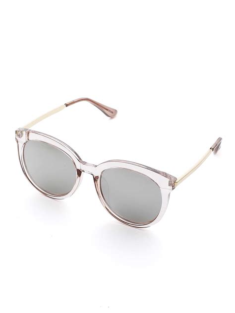 Clear Frame Mirror Lens Sunglasses Emmacloth Women Fast Fashion Online