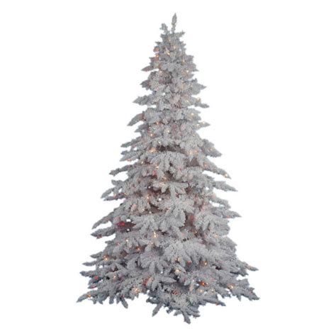 Vickerman Flocked White Spruce Pre Lit Christmas Tree