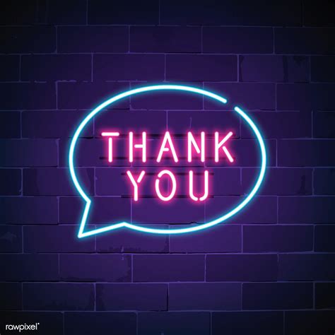 Thank You Neon Sign Vector Free Image By Ningzk V