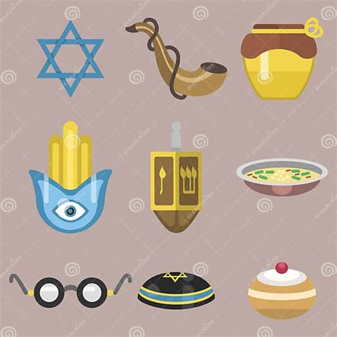 Judaism Church Traditional Symbols Isolated Hanukkah Religious