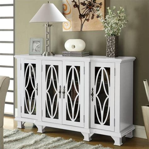 Coaster Console Table With Glass Doors In White 950265