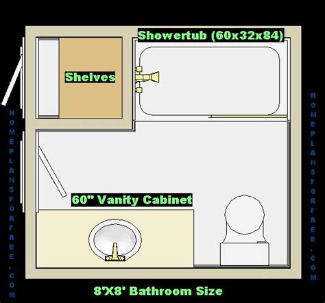 Try 5 samples for $5! Free Small Bath Plans with 8x8 Bathroom Floor Plan Designs