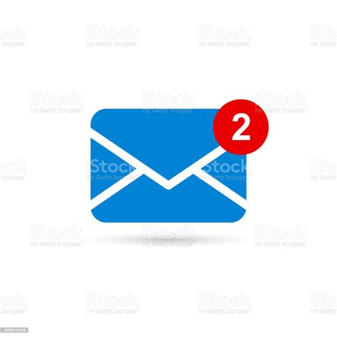 Two New Messages Icon With Notification Envelope With Incoming Message ...
