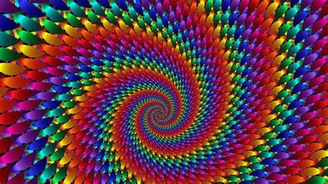 🥇 Multicolor Spiral Illusions Rainbows Wallpaper 18806