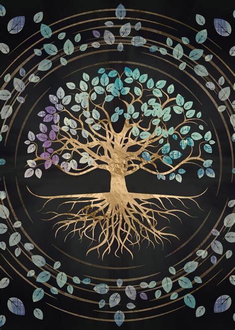 Tree Of Life Yggdrasil Poster By Lioudmila Perry Displate