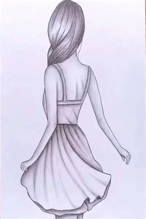 Girl From Behind Easy To Draw Girl From The Back Drawings Girl