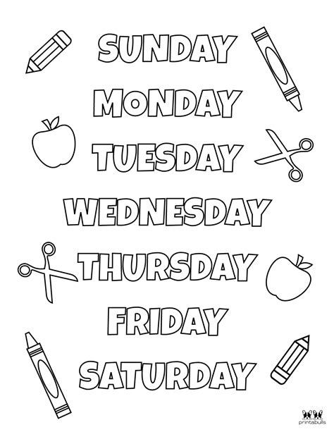 Days Of The Week Worksheet Preschool