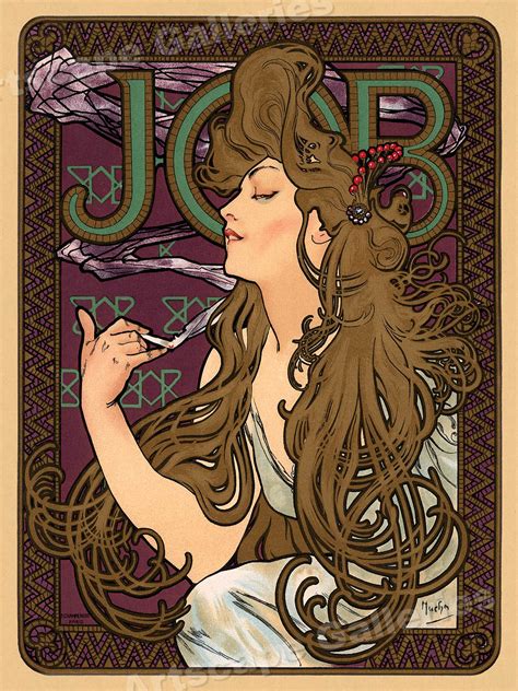 1890s Job Rolling Paper Classic Art Print Alphonse Mucha Poster 24x32
