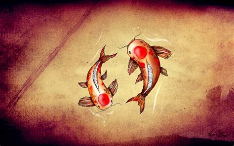Drawing Koi Fish Art Wallpaper 1680x1050 9218
