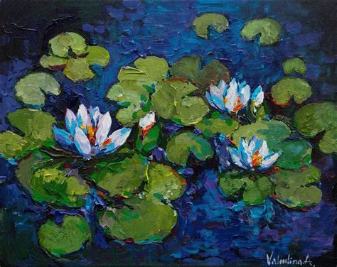 Buy Water Lilies Original Acrylic Painting Acrylic Painting By