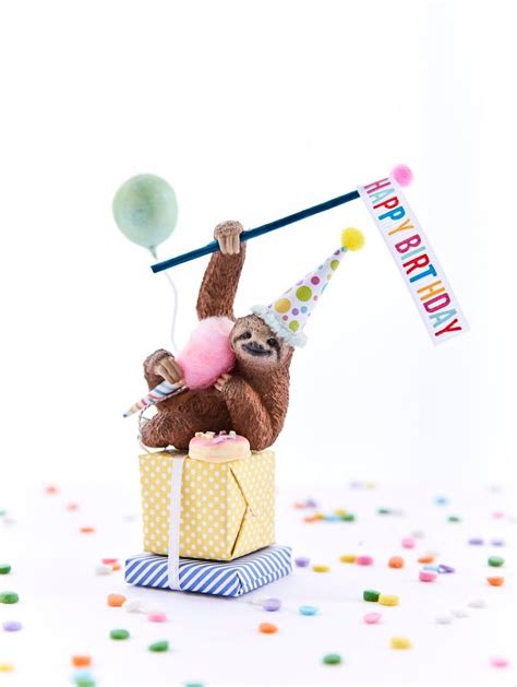 Sloth Cake Toppersloth Collectible Party Animal Cake Etsy Animal