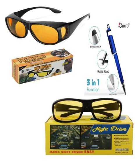 men s and women s unisex night vision and hd wrap around driving day and night glasses yellow