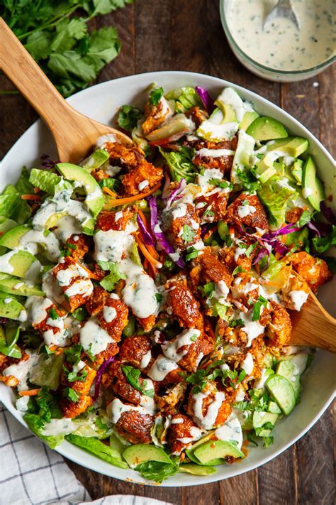 Step 2 divide lettuce leaves and tomato slices among bottom halves of brioche buns. Crispy Buffalo Chicken Salad {Paleo, Whole30, Keto}