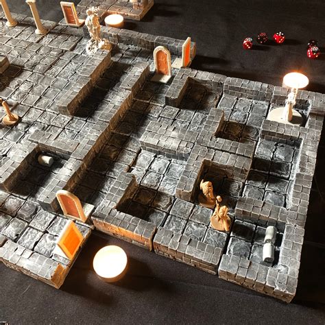 Massive Set Of 52 Painted Dungeon Tiles Modular Dnd Dungeons Etsy