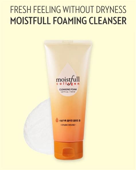 This Etude House Moistfull Collagen Cleansing Foam Contains Fine Super Collagentm Water Particle