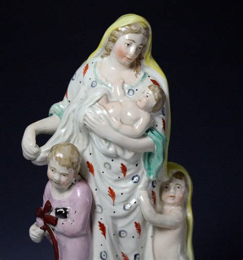 Antique Staffordshire Pottery Figure Of Charity Late 18th Century