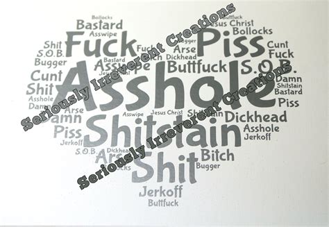 All The Swear Words All The Cuss Words Word Cloud By Bryn Etsy