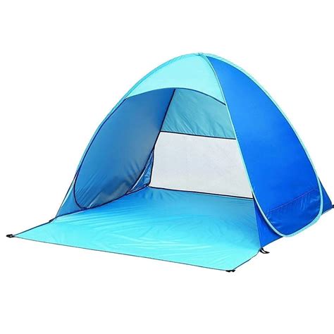 Hot Automatic Pop Up Instant Portable Outdoors Quick Cabana Beach Tent Sun Shelter Blue In Tents