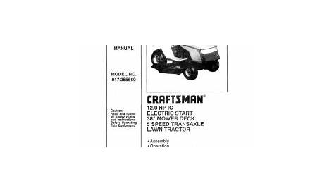 Craftsman 20.5 Hp Lawn Tractor Manual