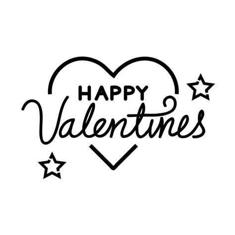 Feliz Día De San Valentín Letras Con Corazón Y Estrellas 3345454 Vector