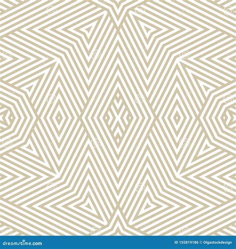 Subtle Vector Geometric Seamless Pattern Gold And White Vector Lines