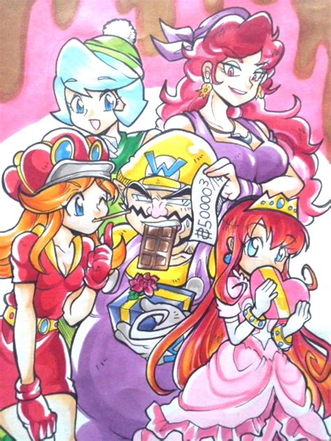 Wario Mona Captain Syrup Shokora Hime And Queen Merelda Mario And 2 More Drawn By Omu