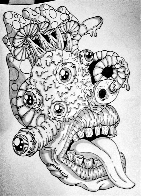 Trippy coloring book pages from printable psychedelic coloring pages thekindproject. #tattoo #random #doodle #art #psychedelic #mushrooms #eyes ...