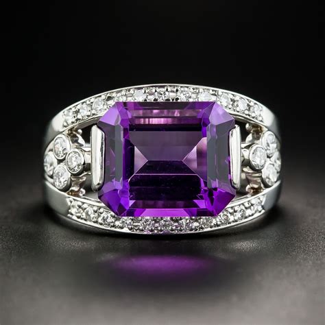 Tue, aug 17, 2021, 12:30am edt Platinum Amethyst Diamond Ring