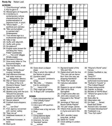 Free Daily Printable Crossword Puzzles Printable Templates