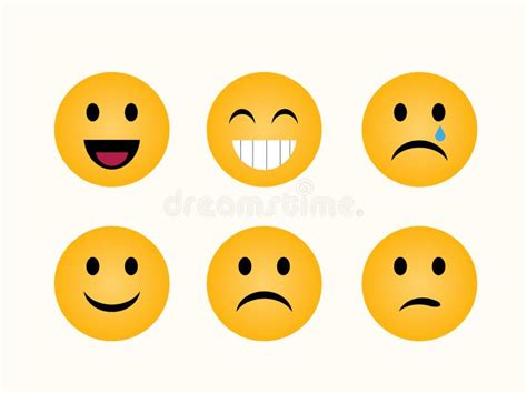 Basic Emoticons Set Set Of Basic Emoticons In Flat Design Cute