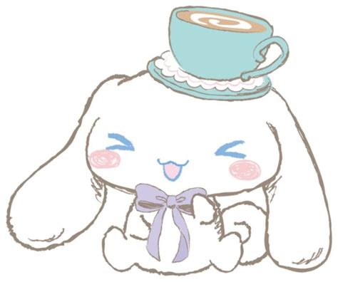 Cinnamoroll Bunny With Coffee Cup Drawing