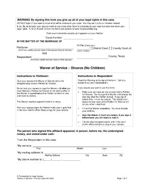 If you do not have the money for the fee, you may be able to get the fee waived. Printable divorce papers for texas | Download them or print
