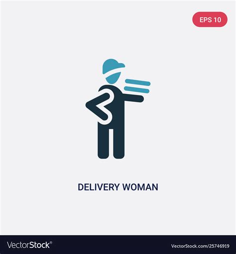 Two Color Delivery Woman Icon From People Concept Vector Image