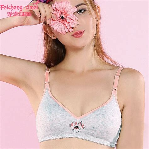 Free Shipping Feichangzimei Girls Underwear Girls Bra Cotton Solid Catoon A B Cup Training Bra