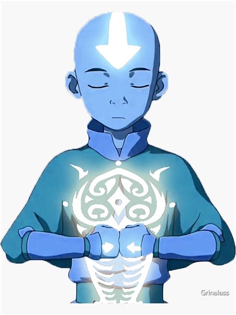 Aangs Avatar State With Raava Sticker For Sale By Grinalass Redbubble