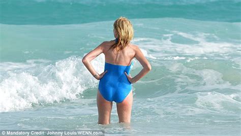 Sally Bercow Splashes About On The Beach In Barbados